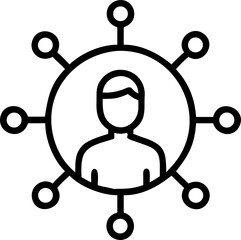 influencer signs vector outline icon on white or transparent background. branding or advertising or company outline icons. Printable sticker.