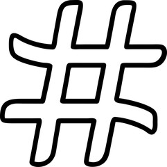 hashtag signs vector outline icon on white or transparent background. branding or advertising or company outline icons. Printable sticker.