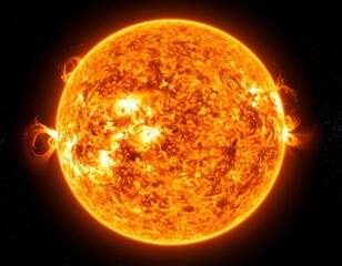 Fiery sphere of the sun