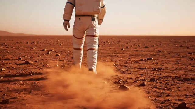 Astronauts Journey - Exploring the Red Planets Surface in Search of New Discoveries.