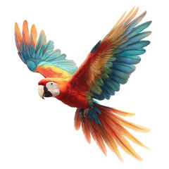 Obraz premium Vibrant macaw in flight (1)