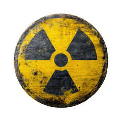 Fototapeta premium Aged circular radiation warning sign