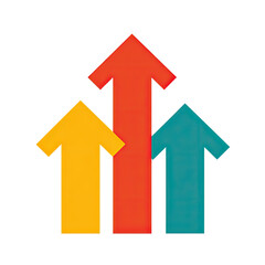 Fototapeta premium Three colorful upward-pointing arrows (1)