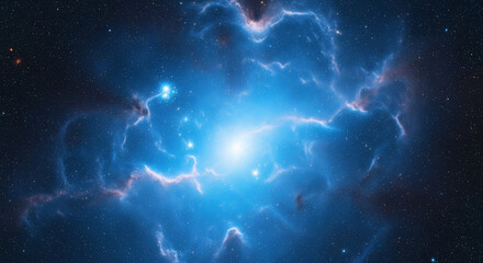 Brilliant Blue Stellar Outburst Central Star Erupting Cosmic Gas Clouds
An absolutely mesmerizing deep-space photograph featuring a highly energetic stellar outburst or planetary nebula
