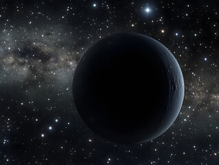 Fototapeta premium Mysterious Dark Planet in Distant Space