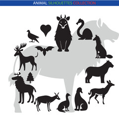 Animal Silhouette Collection – Wildlife, Pets, Birds, and Marine Creatures