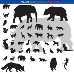 Animal Silhouette Collection – Wildlife, Pets, Birds, and Marine Creatures