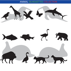 Animal Silhouette Collection – Wildlife, Pets, Birds, and Marine Creatures