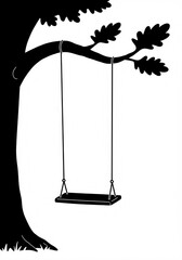swing on a tree branch vector 