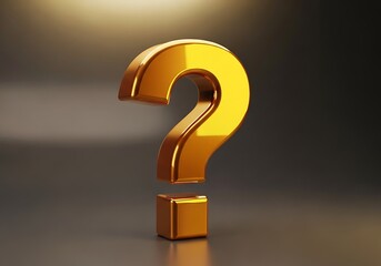 A shiny golden question mark symbol with a soft bokeh background, representing a query or uncertainty