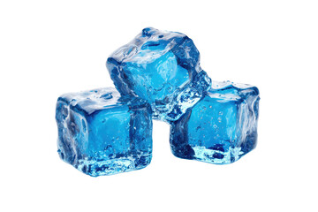 Obraz premium Three vibrant blue ice cubes