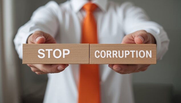 Concept of stop corruption. AML Anti Money Laundering
