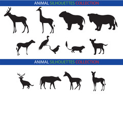 Animal Silhouette Collection – Wildlife, Pets, Birds, and Marine Creatures