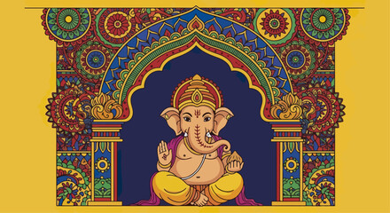 Fototapeta premium Hindu deity ganesh illustration