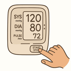 Blood pressure monitor screen