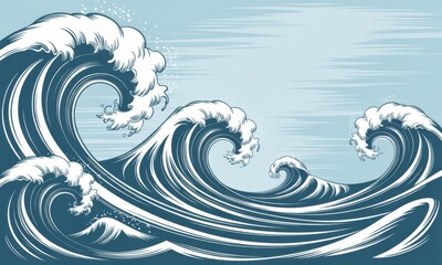 Fototapeta premium Powerful Ocean Waves Crashing.