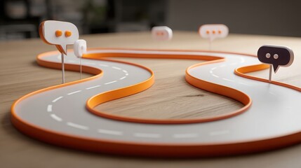 Varied road with different shapes illustrating ai team feedback loop roadmap for iterative development process