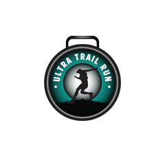 ultra trail run logo vector image