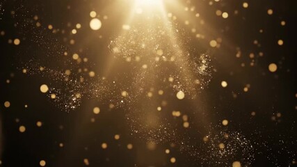 Dynamic golden particles and light rays create a stunning, elegant abstract background for luxury branding and special events - Powered by Adobe