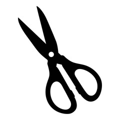 Scissors vector icon cutting tool illustration black and white silhouette design for crafting projects