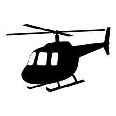 Helicopter silhouette vector image for aviation transportation and air travel design needs online now