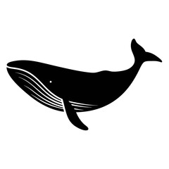 Whale illustration vector image of marine mammal ocean life aquatic animal silhouette for design projects