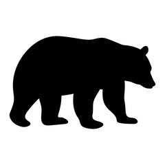 Black bear silhouette vector illustration for wildlife animal nature and forest designs vector art