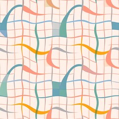 Abstract grid pattern with flowing lines