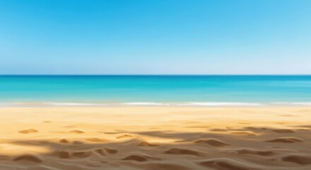 Fototapeta premium Serene beach horizon tranquil ocean waves gentle sands tropical paradise scenic view