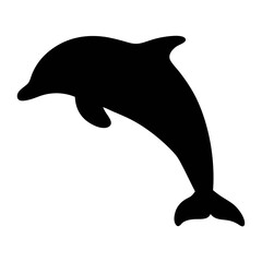 Dolphin silhouette vector image for ocean life illustration and marine mammal graphic design projects