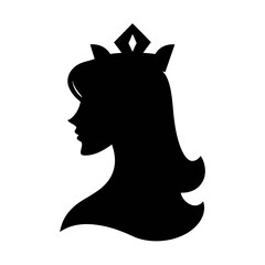 Silhouette of a queen with crown vector illustration royalty beauty icon princess design
