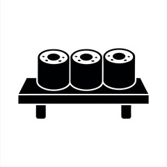 Minimal nigiri sushi icon with chopsticks. A modern design ideal for restaurant menus, food apps, or Japanese cuisine graphics