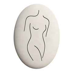 Obraz premium Minimalist abstract line art drawing of a female torso and body shape isolated on transparent background