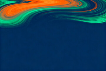 Abstract colorful fluid motion on dark blue background