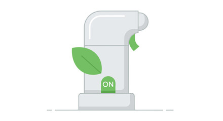 Illustration of a spray bottle with a leaf and an 