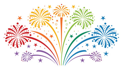 Colorful Fireworks Explode In A Vibrant Display Of Festive Celebration Art