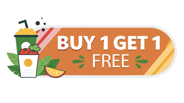 A Vibrant Promotional Graphic Advertises A Buy Get Free Food Offer