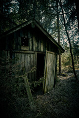 Leerstehende Holzh&uuml;tte im Wald