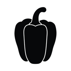 Black pepper vegetable healthy food ingredient cooking recipe organic bell pepper vector icon art