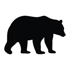 Black bear silhouette vector illustration for wildlife animal designs and nature graphics projects