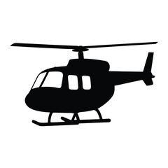 Helicopter silhouette vector image transportation aviation aircraft chopper rotorcraft design flight travel icon air vehicle graphic isolated illustration