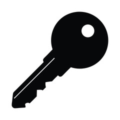 Black key illustration for security and access control solutions, lock and key, secure access