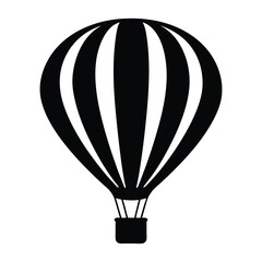 Obraz premium Black and white hot air balloon vector illustration for travel and adventure graphic design project