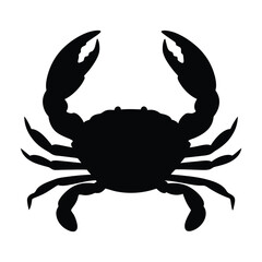Black crab silhouette vector illustration marine animal seafood crustacean ocean wildlife design art clip 90