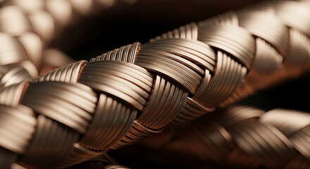 Closeup Woven Metal Cable Detail.