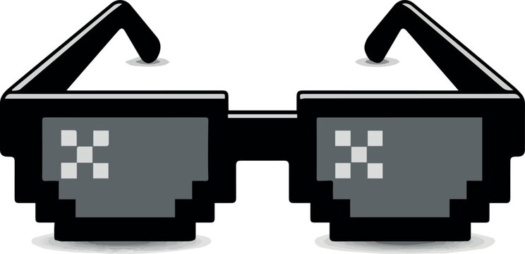  Vector pixel glasses on white background