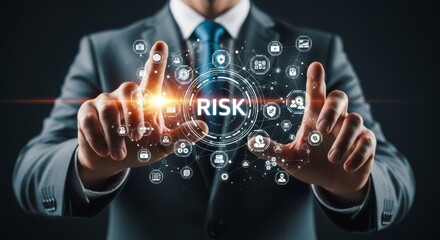 Businessman Assessing Financial Risk Management.