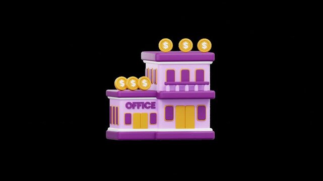Financial Growth Office Building Money Animation