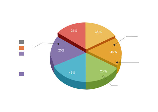 3D Pie Chart Infographic Vector for Corporate Business Report, Business infographics set with different diagram vector illustration. Abstract data visualization, marketing charts and graphs.
