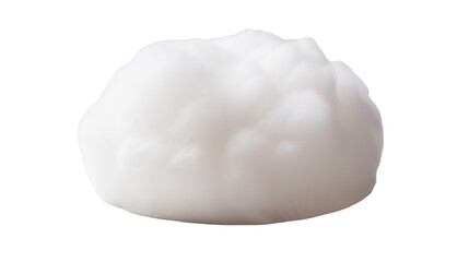 A single white mochi dessert against a black background